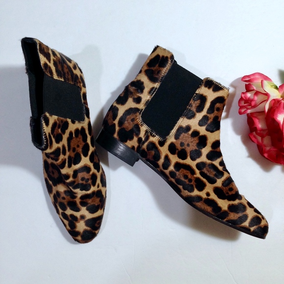 J. Crew Shoes - J CREW COLLECTION Leopard Calf Hair Booties Size 6